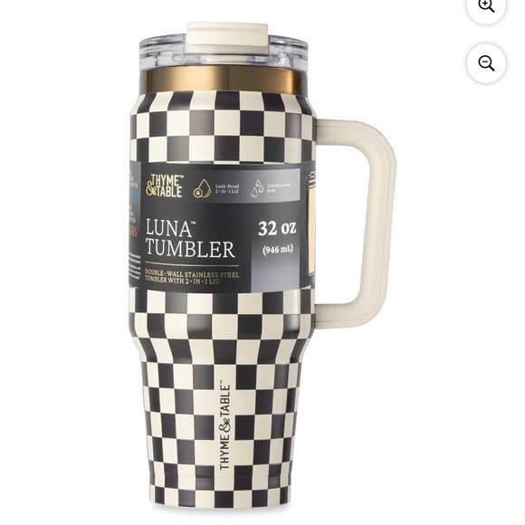 Black and White Checkered Dining Mug with Handle - Picture 1 of 3